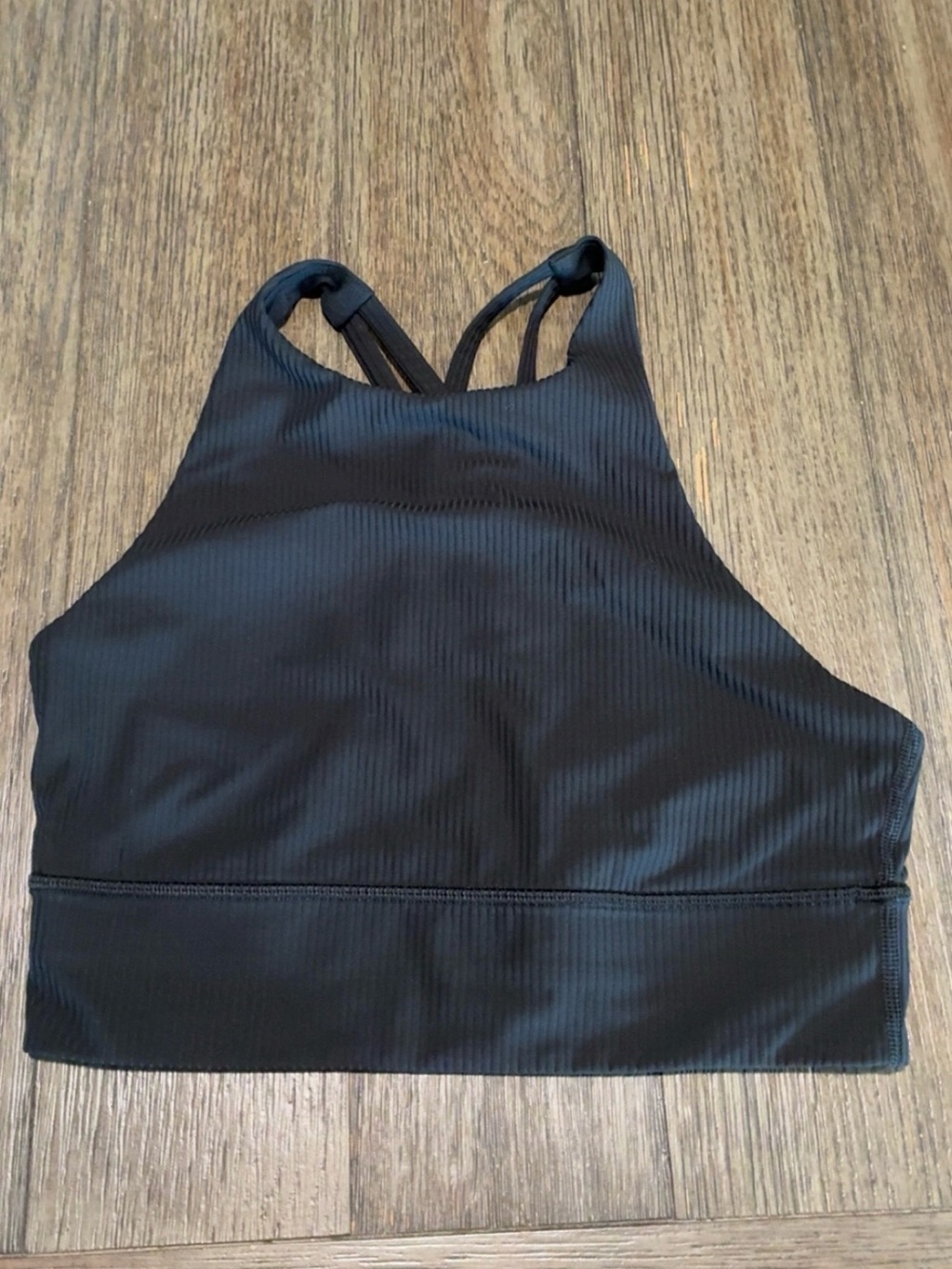 lululemon athletica Black Ribbed High-Neck Sports Bralette